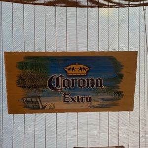 Wood Corona Sign